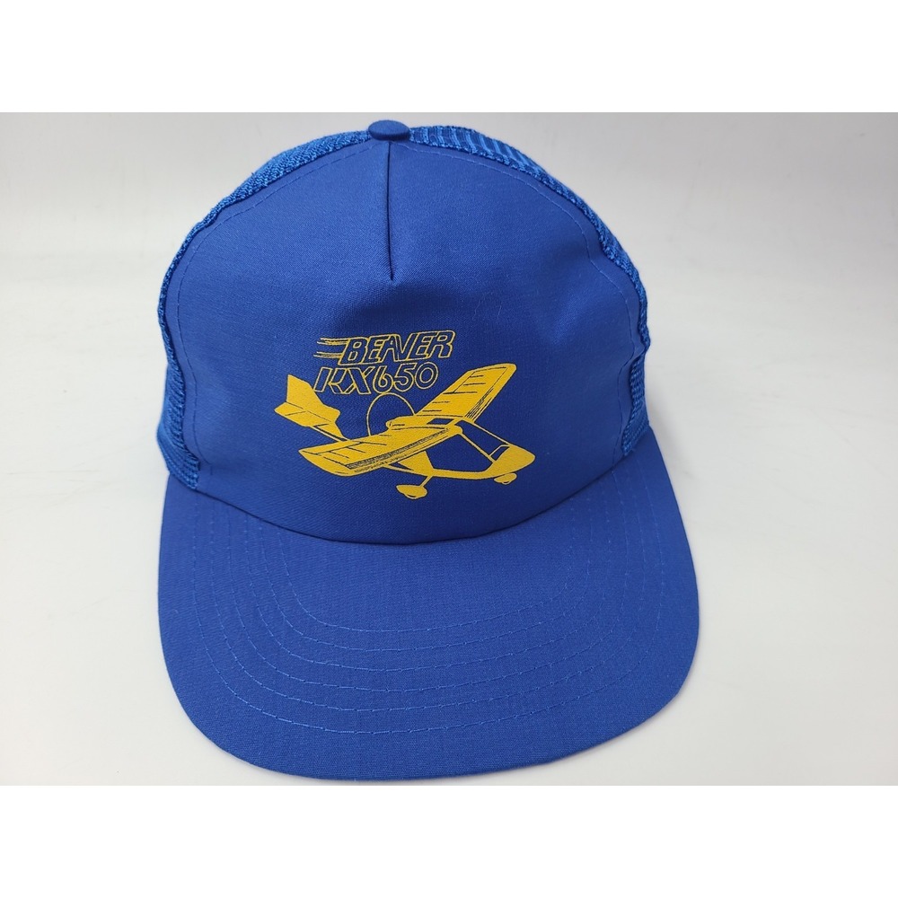 Vintage Beaver RX-650‎ Ultralight Plane Mesh Trucker Snapback Hat Cap Aviation